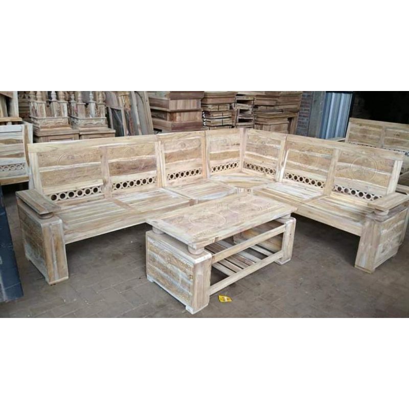 KURSI SUDUT BOLA JATI MENTAHAN TERMURAH