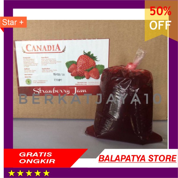 

PROMO !!! Prims food Canadia Strawberry Jam selai murah ekonomis repack 250 gr