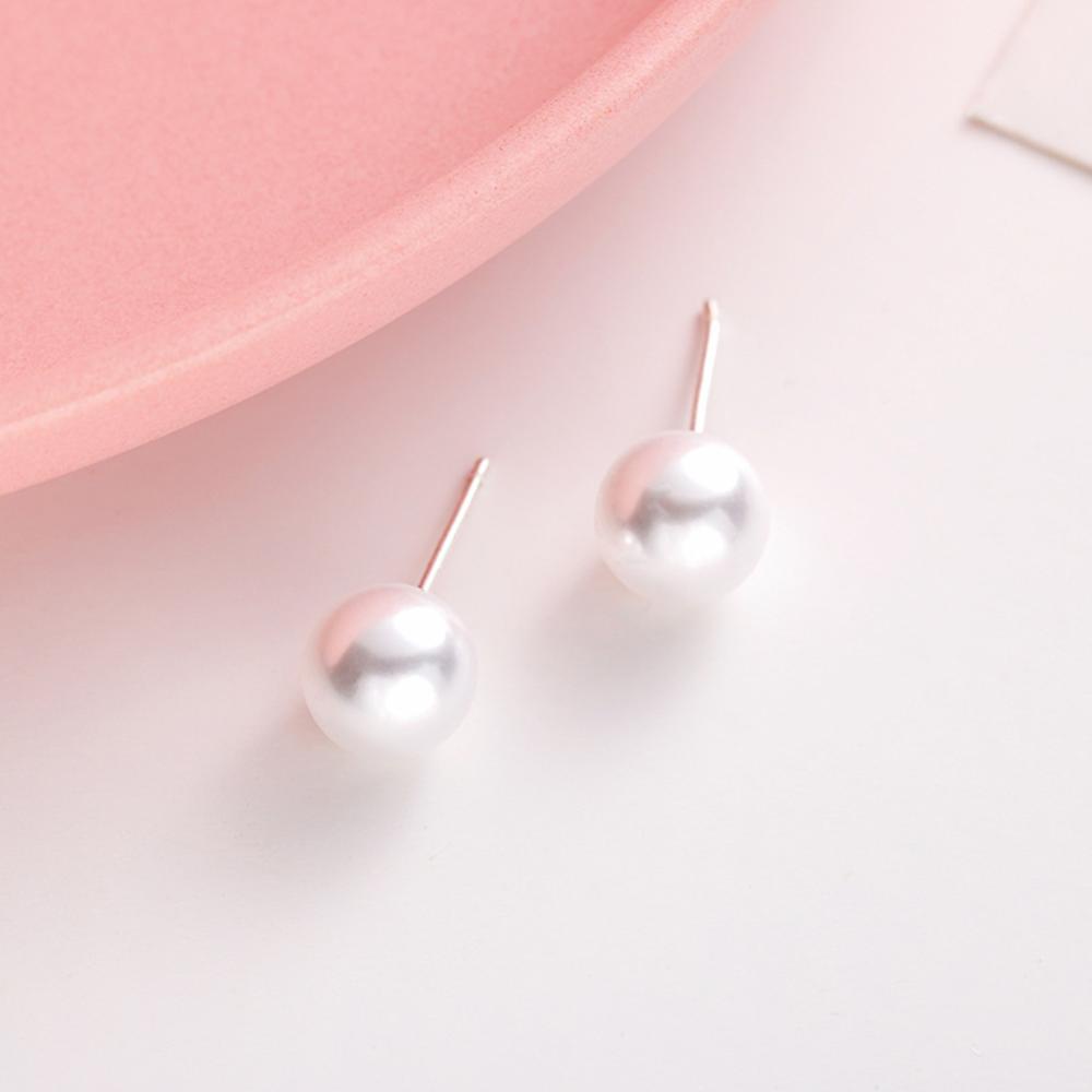 Timekey Anting Tusuk Mutiara Putih Simple Serbaguna Untuk Wanita A1K9