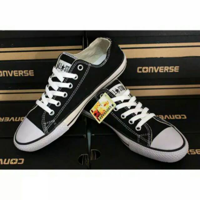 Sepatu Converse all star hitam+box polos