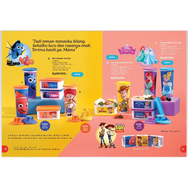 Tupperware princess break time set kotak makan anak
