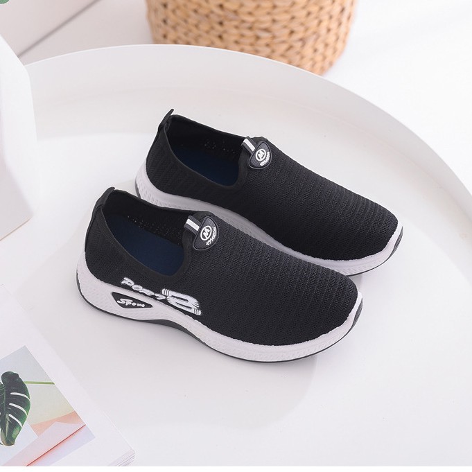 sepatu sneakers wanita rajut import tanpa tali snk 104