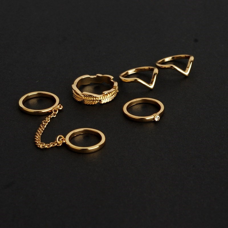 6 pcs set cincin jari Fashion wanita Aksesori cincin sendi E09