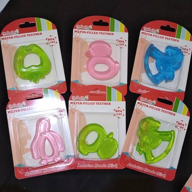 Reliable water filled teether gigitan air bayi