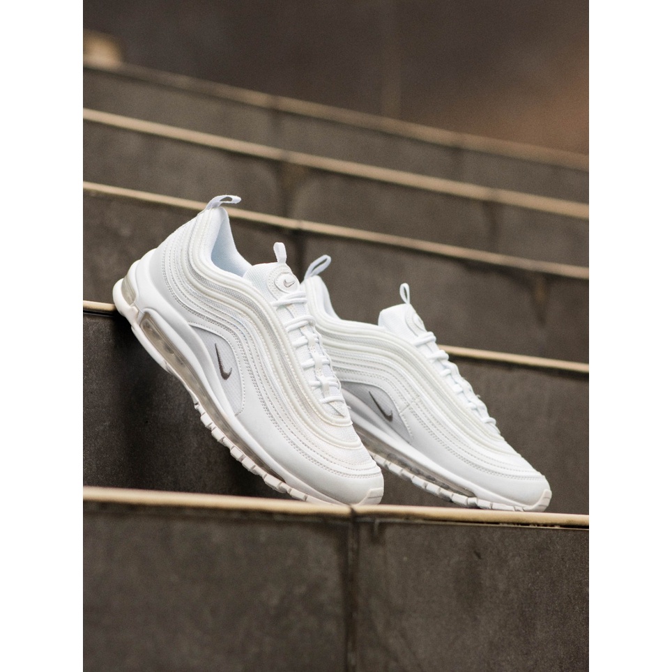 NIKE AIR MAX 97 TRIPLE WHITE ORIGINAL SNEAKERS / SEPATU PRIA WANITA / NIKE AIR MAX 97 ORIGINAL 100% 