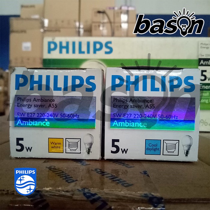 PHILIPS Ambiance A55 5W E27 - Lampu Hemat Energi - Putih atau Kuning