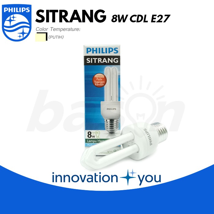 PHILIPS Sitrang 8W - Lampu Hemat Energi - Putih