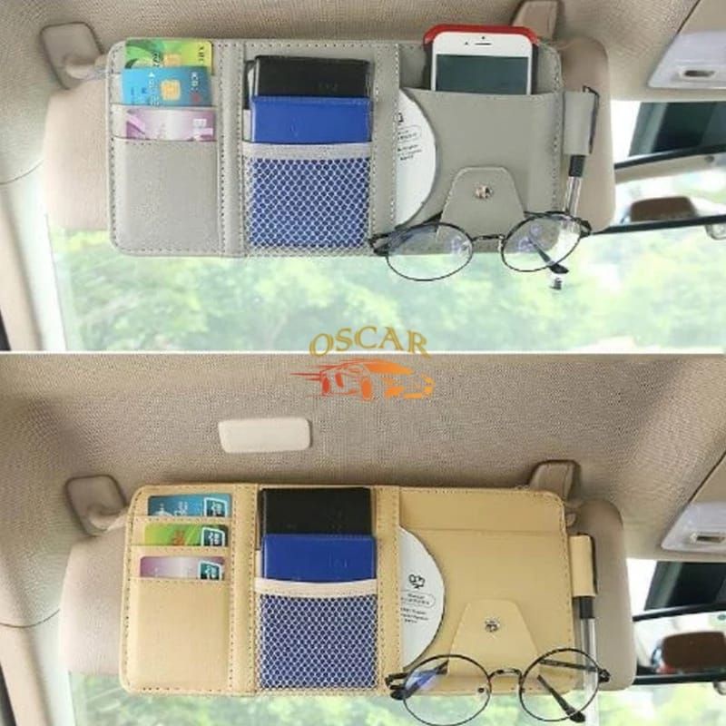 Tempat Kartu Dokumen Uang Karcis Kartu E-TOLL Mobil Car Card Organizer Impor