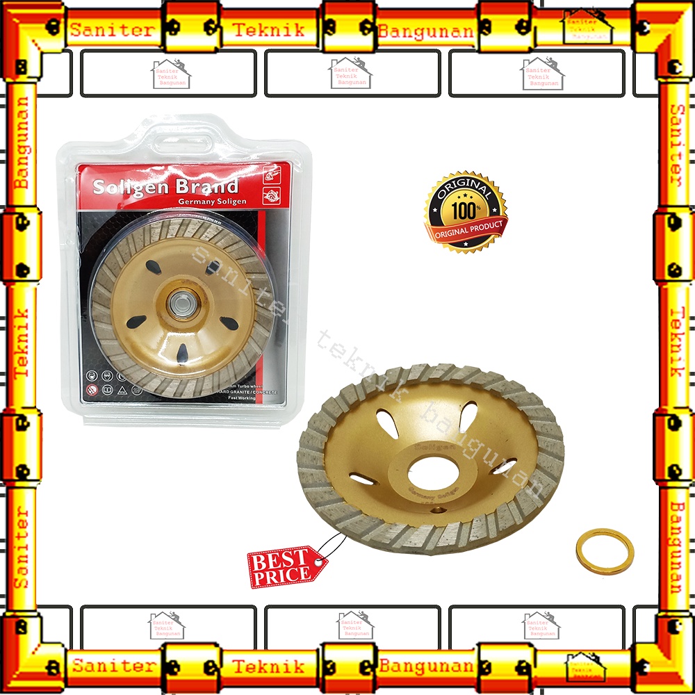 DW Cup Mangkok Mata Gerinda Gurinda Poles Turbo Wheel Soligen 100MM