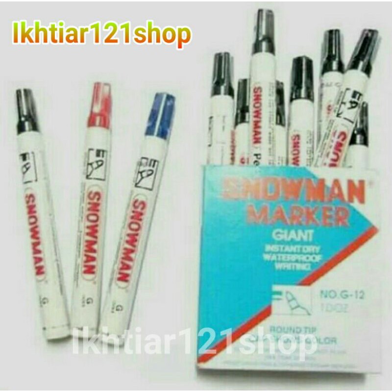 

Spidol Permanen Snowman G-12/Spidol Permanen Tidak Bisa Dihapus G-12 Satuan Ecer Per pcs