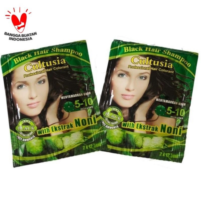 CULTUSIA HAIR COLOR BLACK SHAMPOO - SHAMPOO PENGHITAM RAMBUT CULTUSIA
