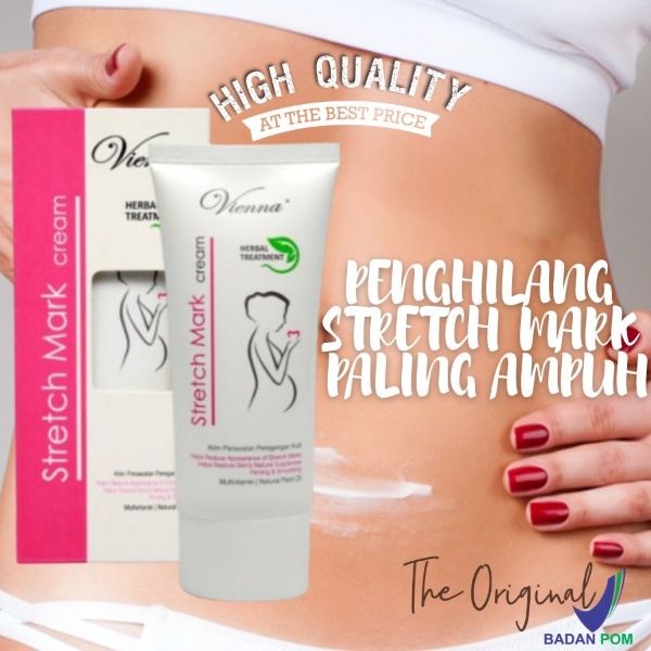 PENGHILANG STRECHMARK AMPUH PERMANEN BPOM VIENNA STRETCHMARK STRETCH MARK CREAM KRIM OBAT SALEP VIENA