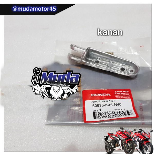 BESI PIJAKAN FOOTSTEP KANAN DEPAN 50635-K45-N40 ARM R MAIN STEP CBR150R CBR 150 LED FACELIFT K45G 50