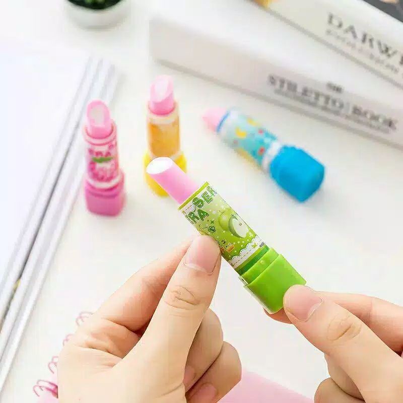 

Penghapus Motif Lipstik / Hapusan Karakter Lucu / Stip Eraser Fancy