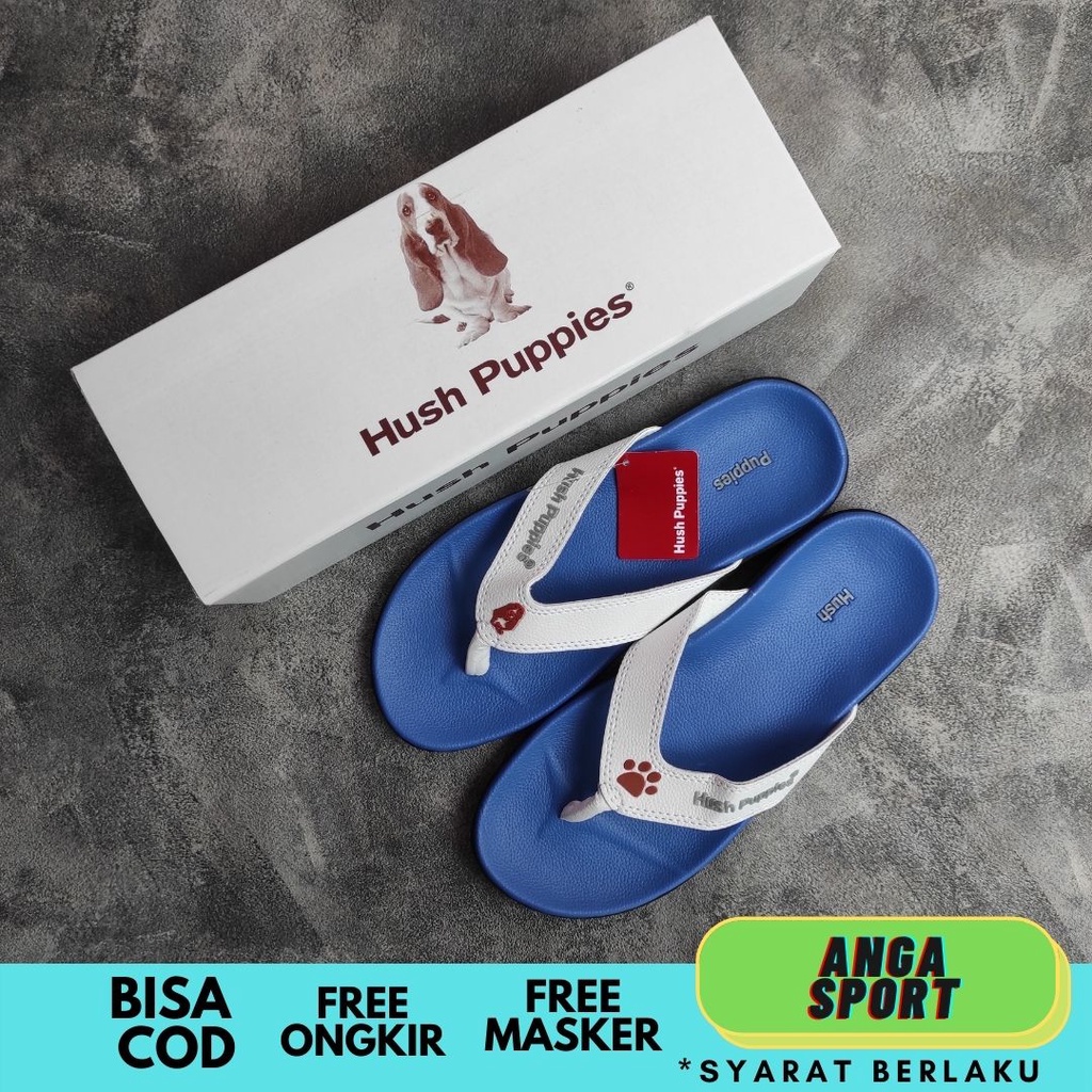 SANDAL HUSH PUPPIES JEPIT PRIA BIRU PREMIUM / SANDAL COWOK JEPIT DISTRO DEWASA KEREN / SENDAL KANTORAN JEPIT SANTAI