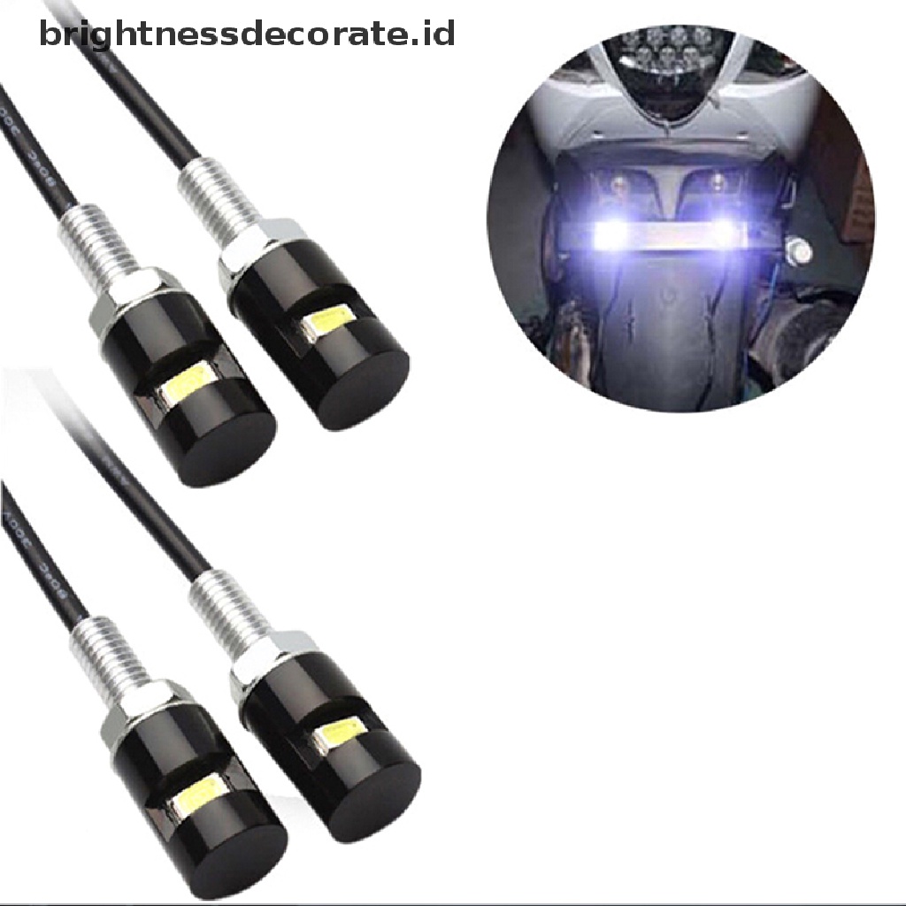 [birth] 4pcs white led smd motorcycle &amp; car license plate screw bolt Light lamp bulb [ID]