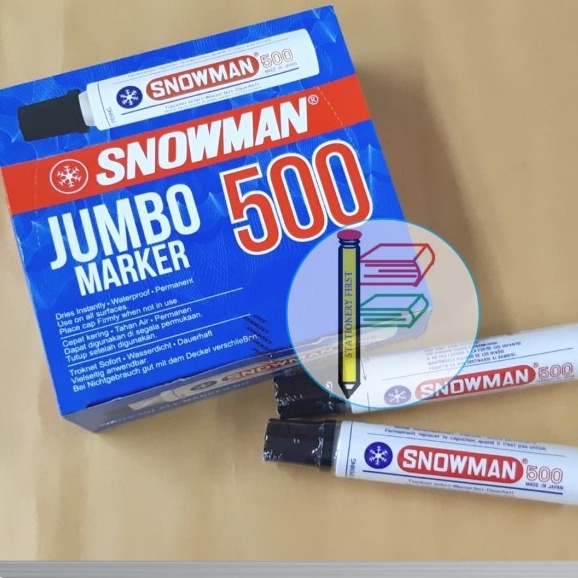 Spidol Permanen Snowman Jumbo 500 Hitam Ecer Satuan