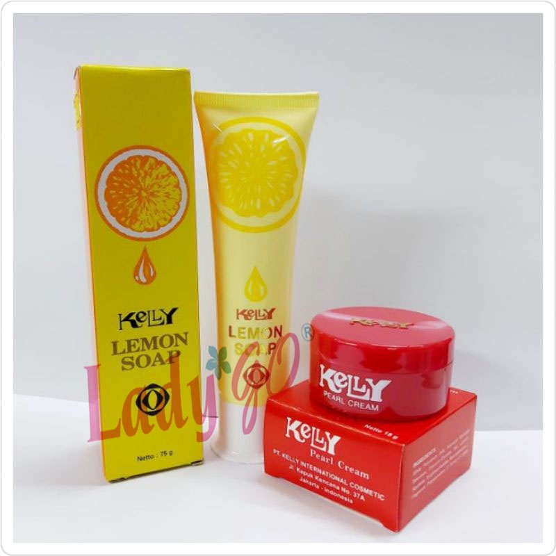 PAKET 2 IN 1 Kelly Kosmetik - Kelly Pearl Cream 15gr - Kelly Lemon Soap 15gr ORIGINAL BPOM