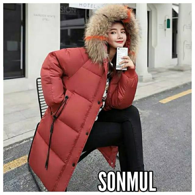 WOMAN WINTER PADDING HOODED COAT FOXY JAKET WANITA MANTEL MUSIM DINGIN