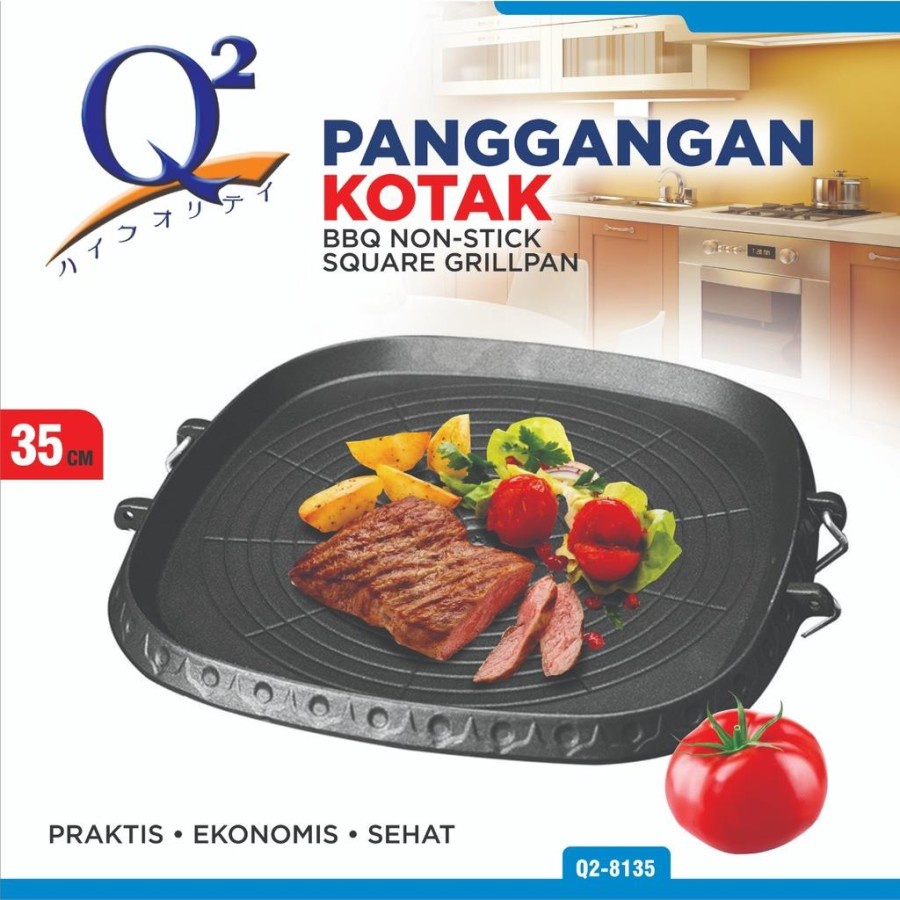 Alat Panggang BBQ Grill Pan Korbeq Grill Pan Q2-8135 Q2 8135 Pemanggang Daging Ayam