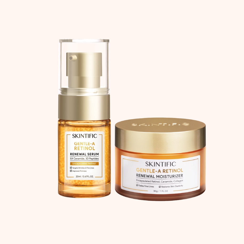 SKINTIFIC 2pcs Anti Aging Retinol set Gentle A Retinol Renewal Serum + Moisturizer [BPOM]-1