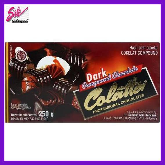

SAKMACOKLAT- COLLATA DARK COMPOUND CHOCOLATE 250 GRAM -MAKANAN-MINUMAN.