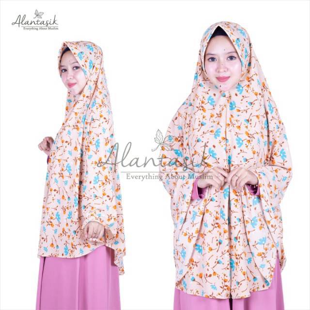 Alantasik - Jilbab XL Wolfis Kinara Monalisa bunga ASTER PET ANTEM  GR.5