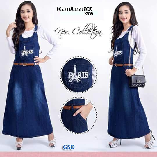 unix  setelan baju kodok wanita-dress jeans paris 100-grosir dress