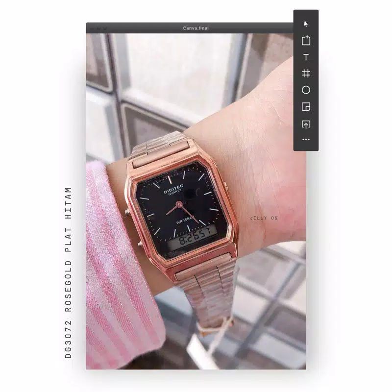 JAM TANGAN WANITA DIGITEC DG-3072 DOUBLE TIME ORIGINAL