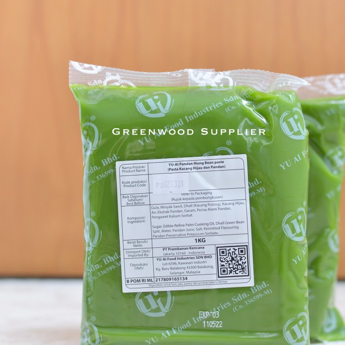 

Ht62D Yu Ai Pandan Mung Bean Paste / Pasta Pandan Kacang Hijau -1Kg Ht52Hh