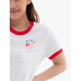 Nike Sportswear Floral 1 Ringer Women's T-Shirt - White