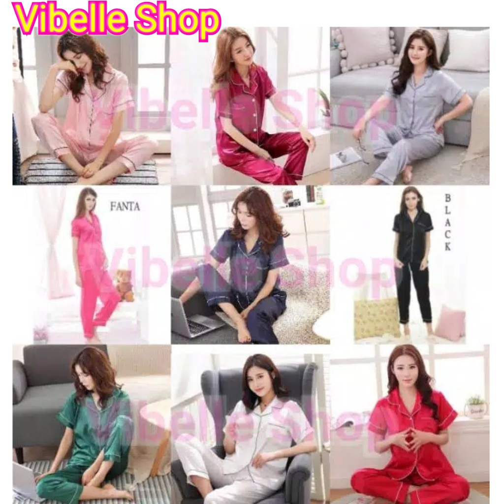 SATINCP - Satin Silky Velvet Premium Vibelle Shop Grosir Baju Tidur CP Piyama Fashion Murah Wanita-8