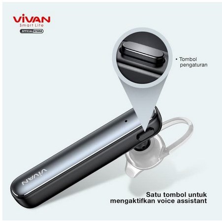 VIVAN Headset Bluetooth Wireless Earphone Stereo Original HD Voice CHAT 100