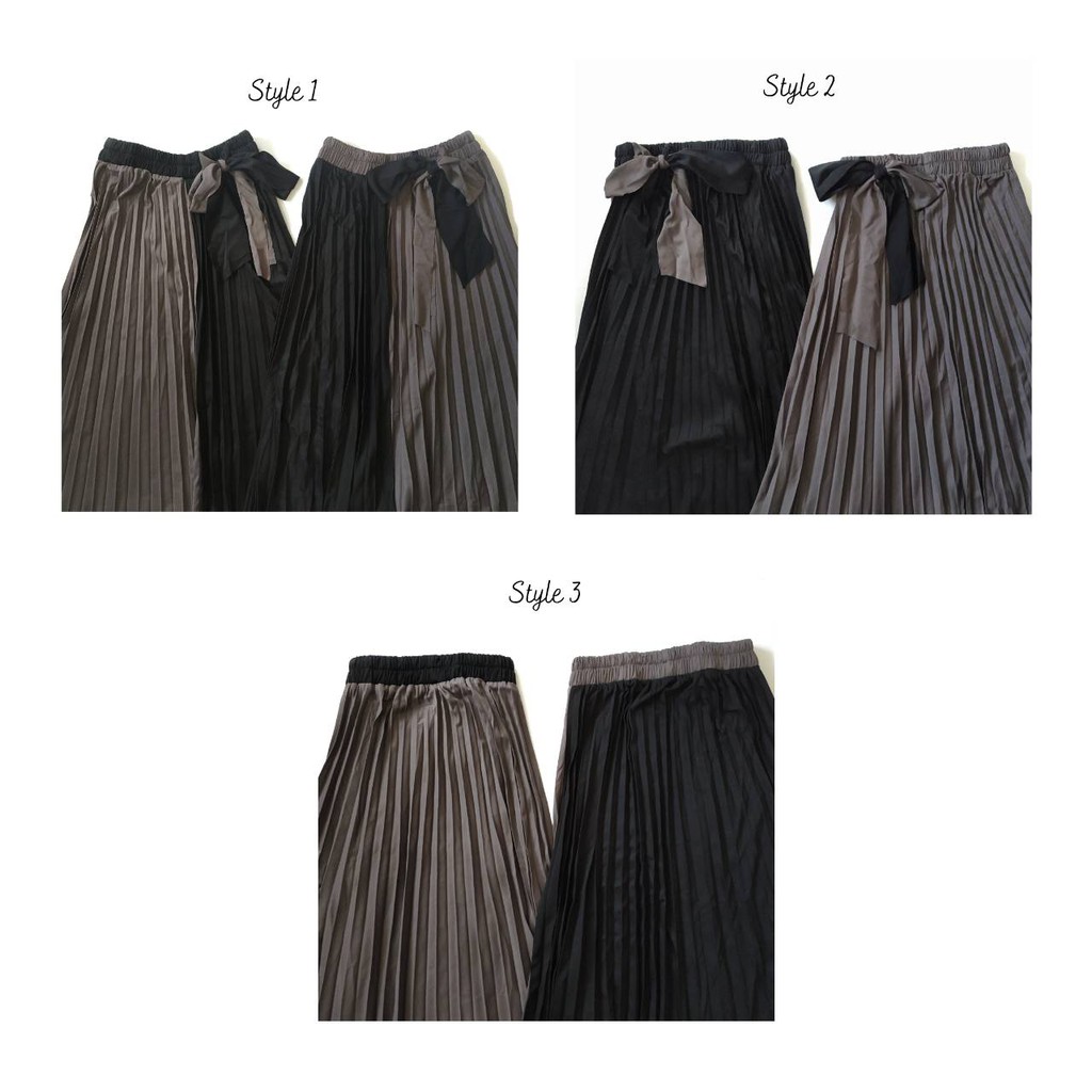 ROK PANJANG PLISKET AKSEN KANCING - KIREINA BUTTON PLEATS SKIRT DEEWIDIY