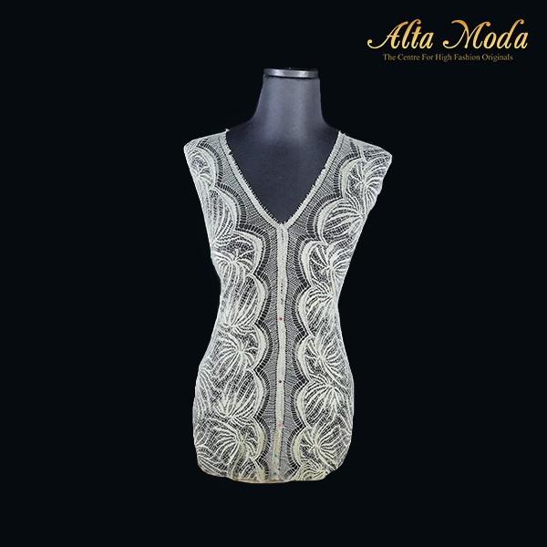 

Alta Moda Brokat Perancis Spider Palm Tree Desain Lime Green