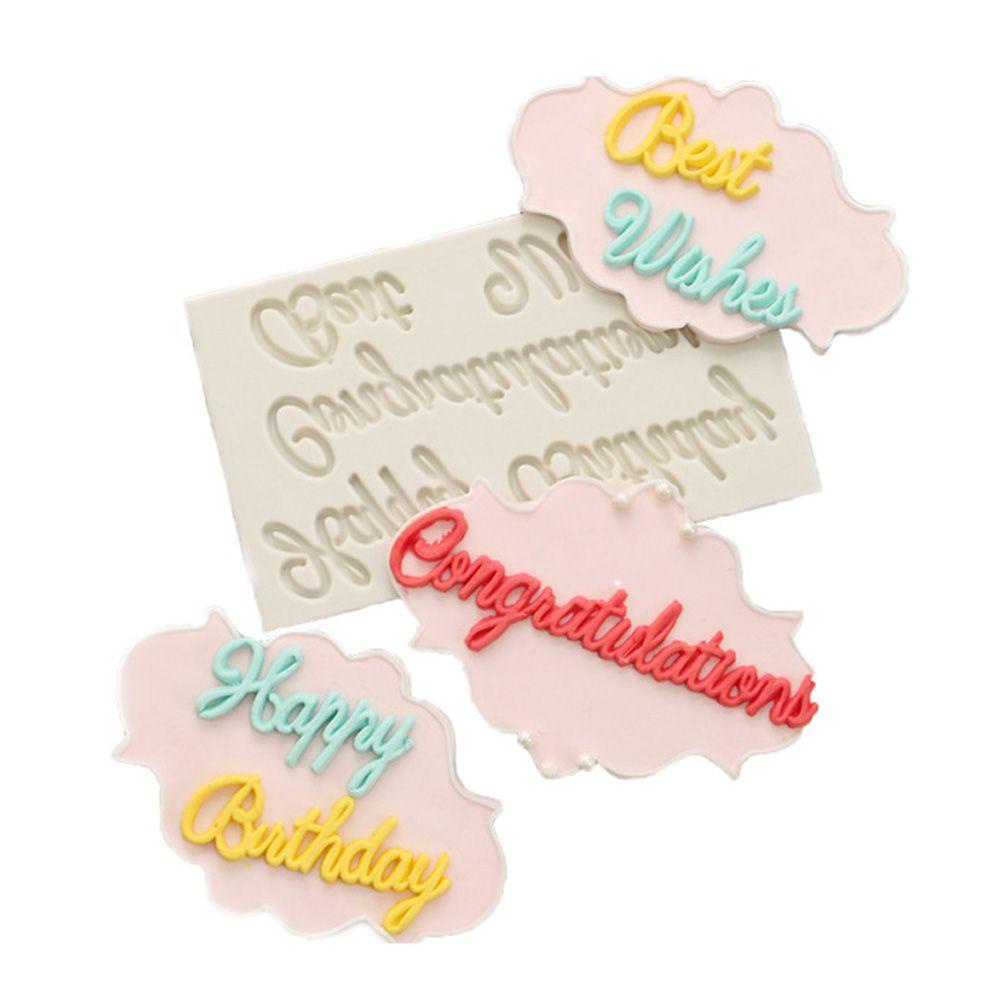 Populer Huruf Cetakan Silikon Polymer Coklat Best Wishes Fondant Happy Birthday Alat Dekorasi Kue