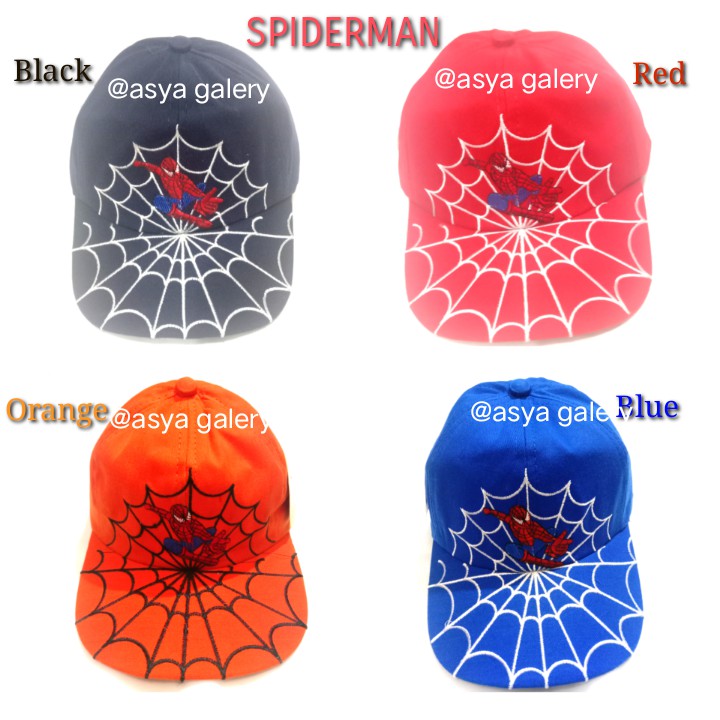 TOPI ANAK KARAKTER SPIDERMAN BORDIR/ TOPI SUPERHERO ANAK SPIDERMAN