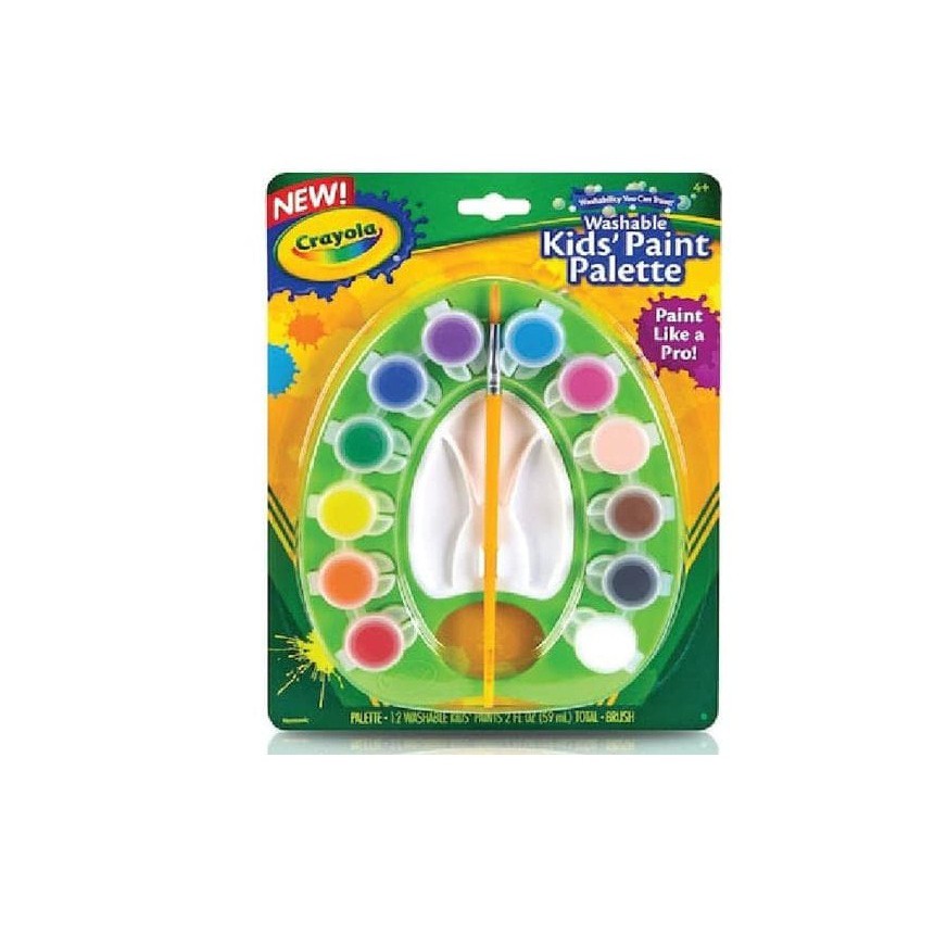

Crayola Washable Kids Paint Palette Set with Brush - 12 color