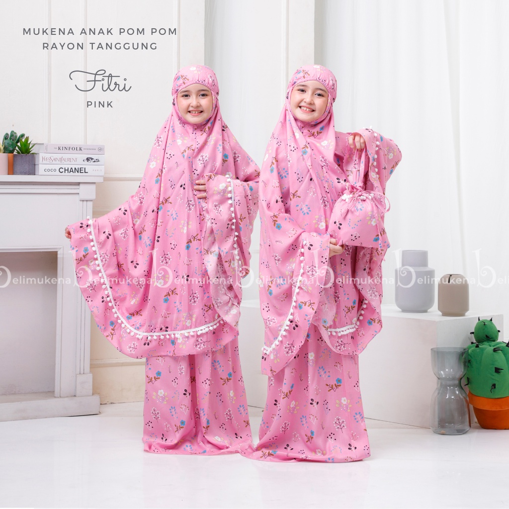 Mukena Anak Pom Pom Rayon Tanggung Fitri