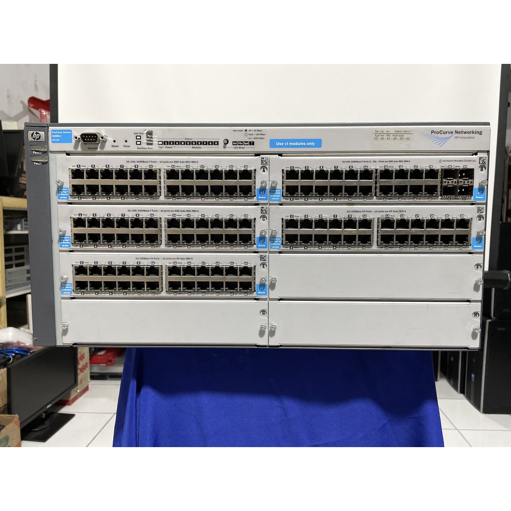 switch core hp procurve 4208vl 48 port gigabit manage web base