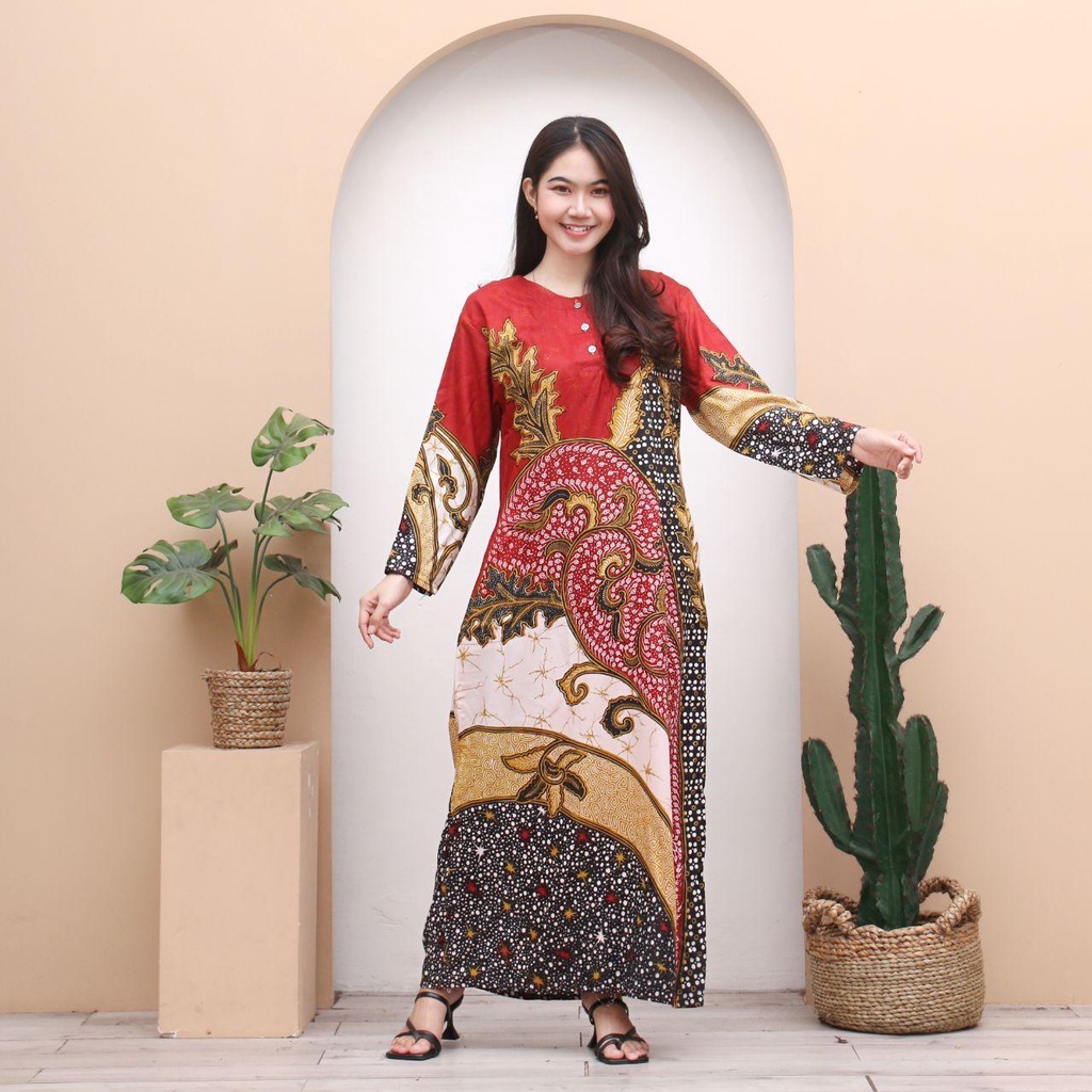 Longdres Batik SAFARA Daster Panjang Busui Batik Terbaru By Grosir Daster