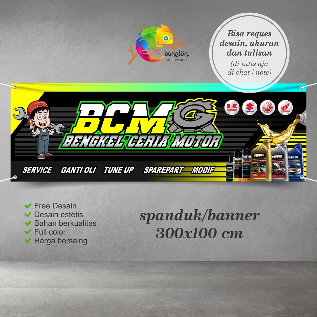 Jual Spanduk Banner Bengkel Motor Racing Murah Indonesia|Shopee Indonesia