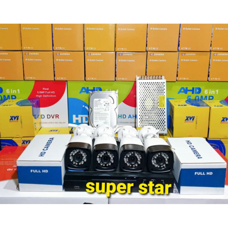 Paket cctv 4 kamera 5mp ic sony outdoor anti air