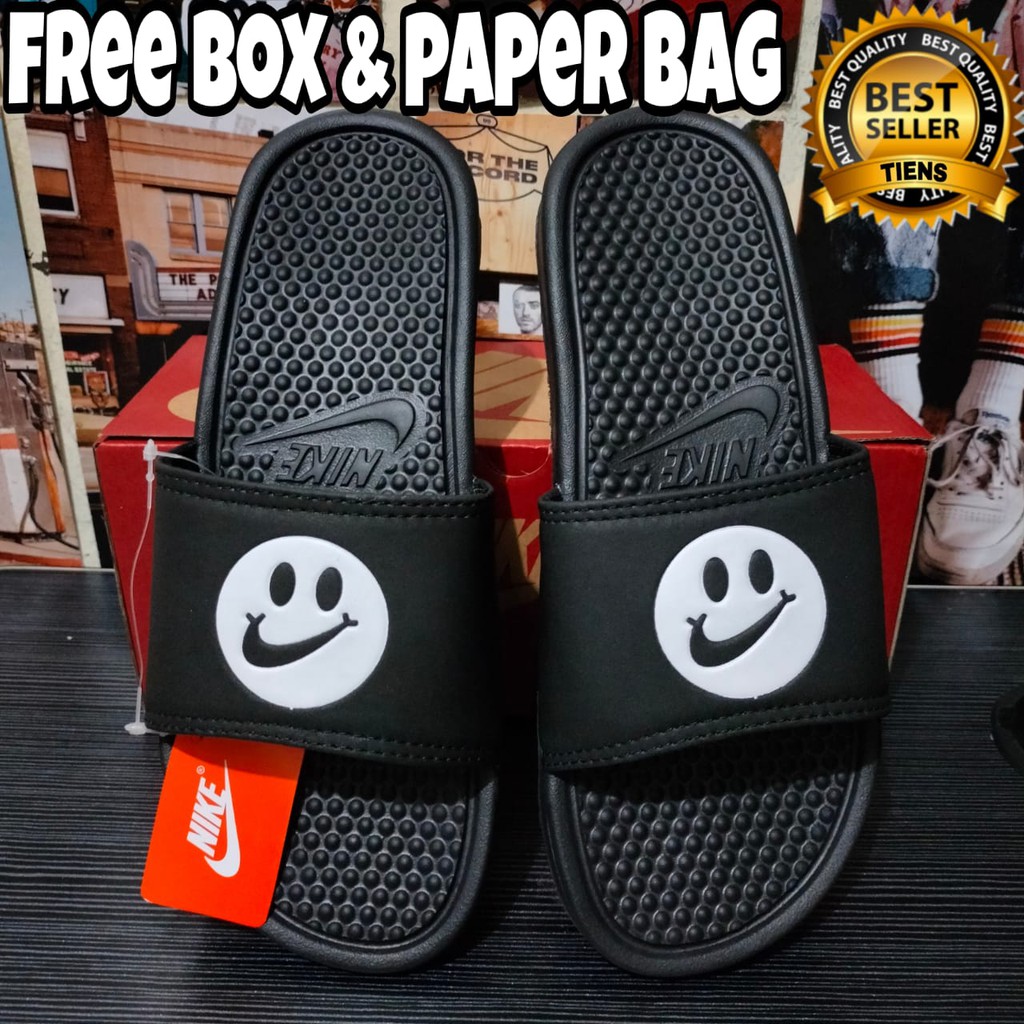 SANDAL NIKE SMILE BENASSI SWOOSH ORIGINAL SELOP HITAM SLOP WHITE TERMURAH FLOP SENDAL SLIDE MURAH