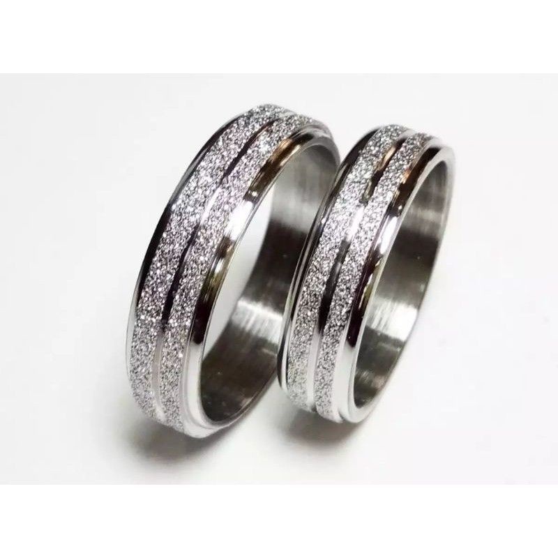 CINCIN TITANIUM PASIR GOLD&amp;SILVER GARIS (Harga Satuan)