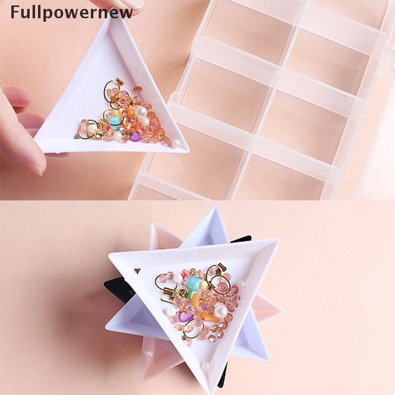 [FULL] 10Pcs Triangle Plate Tray Rhinestone Holder DIY Nail Art Decoration Dotting Tool