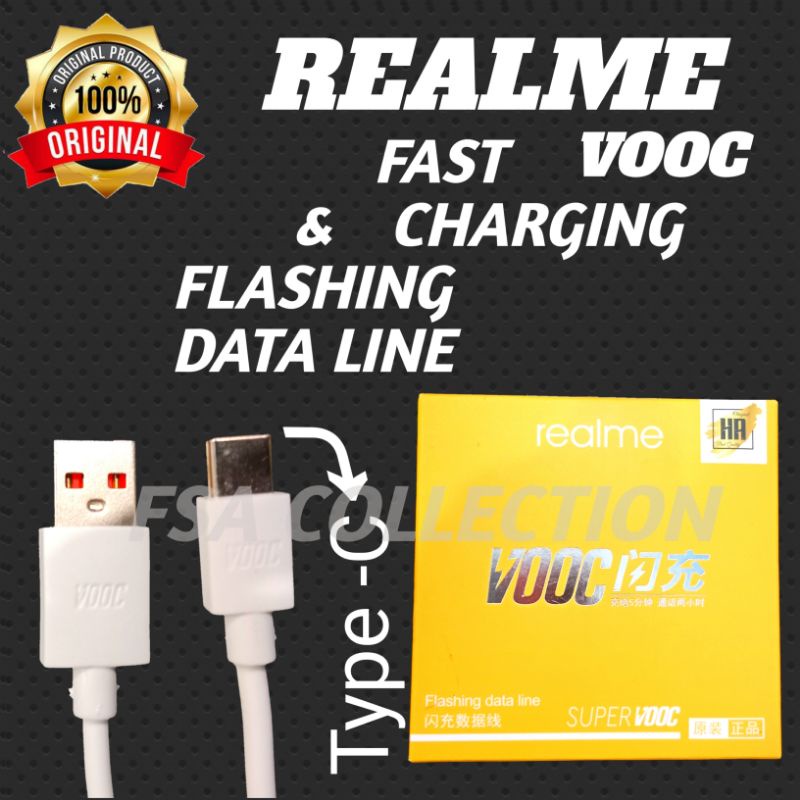 Realme VOOC Realme 5 Pro / 6i / 6 Pro / 7i / 7 Pro / 8 Pro / X / XT / X2 Pro / X3 Usb Type-C Original