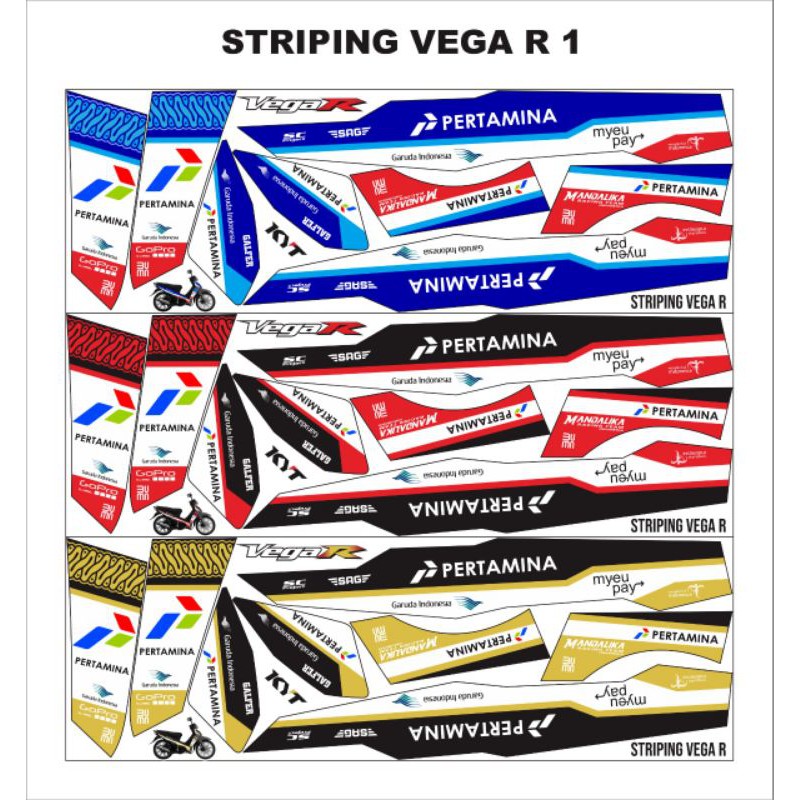 STRIPING/STICKER VEGA R NEW 2007 PERTAMINA MANDALIKA