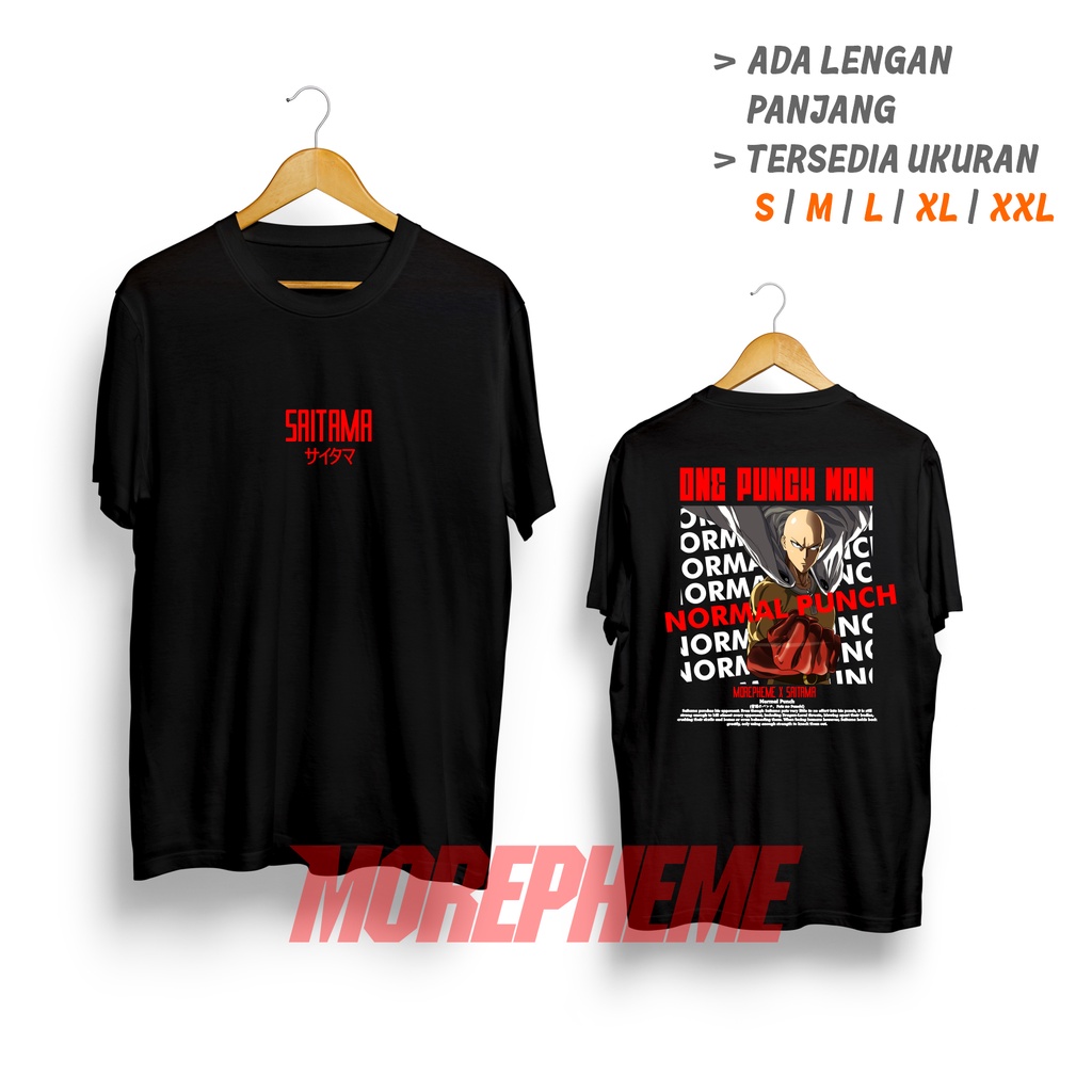 Kaos One Punch Man Saitama Anime Manga Japan Keren Unik / Kaos Morepheme