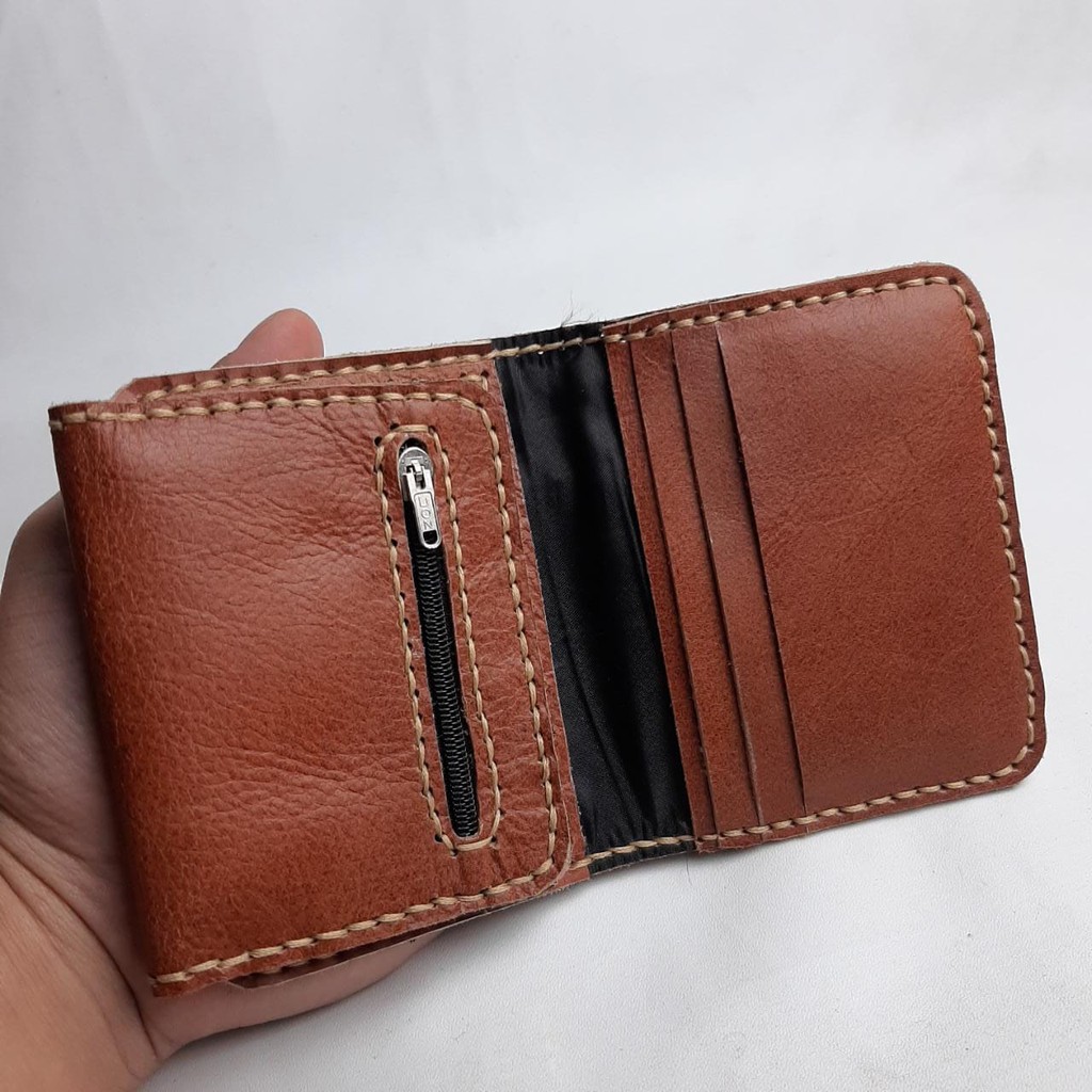 Dompet kulit sapi asli fullup handmade warna tan asli garut